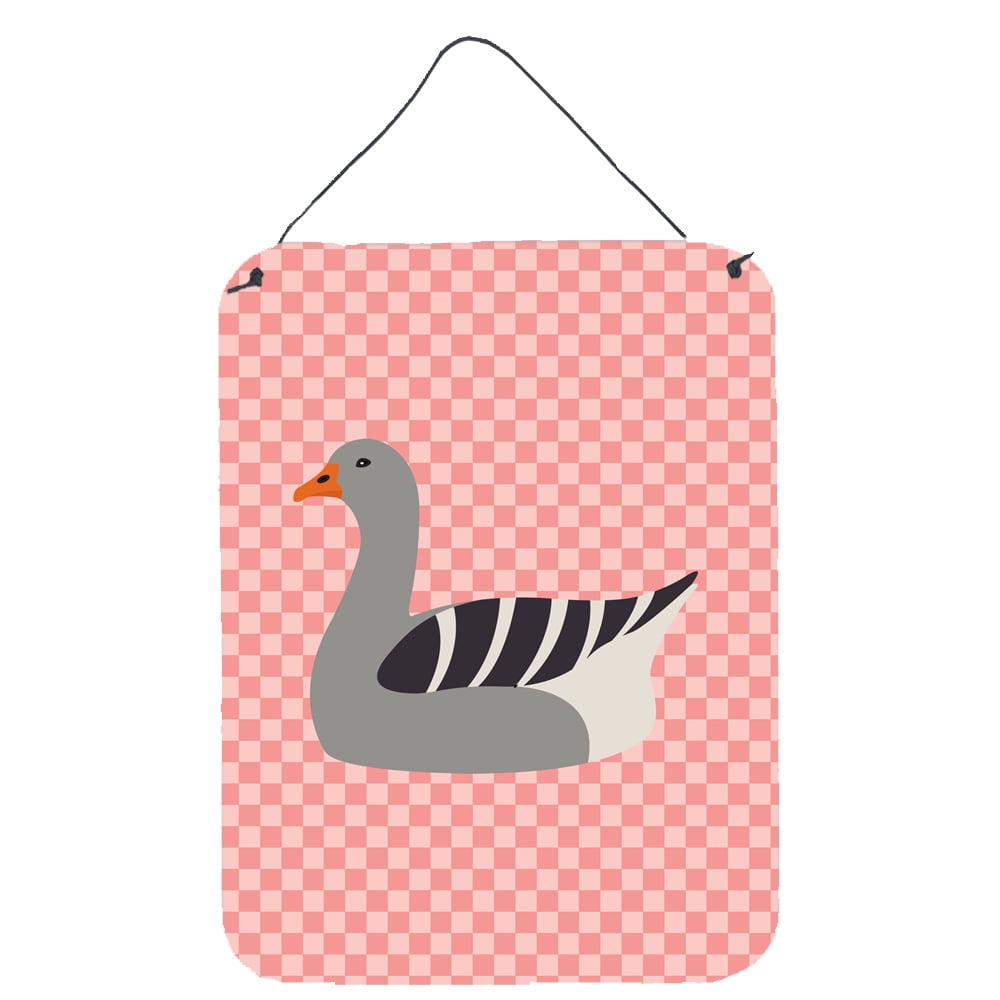 BB7893DS1216 Pilgrim Goose Pink Check Wall or Door Hanging Prints