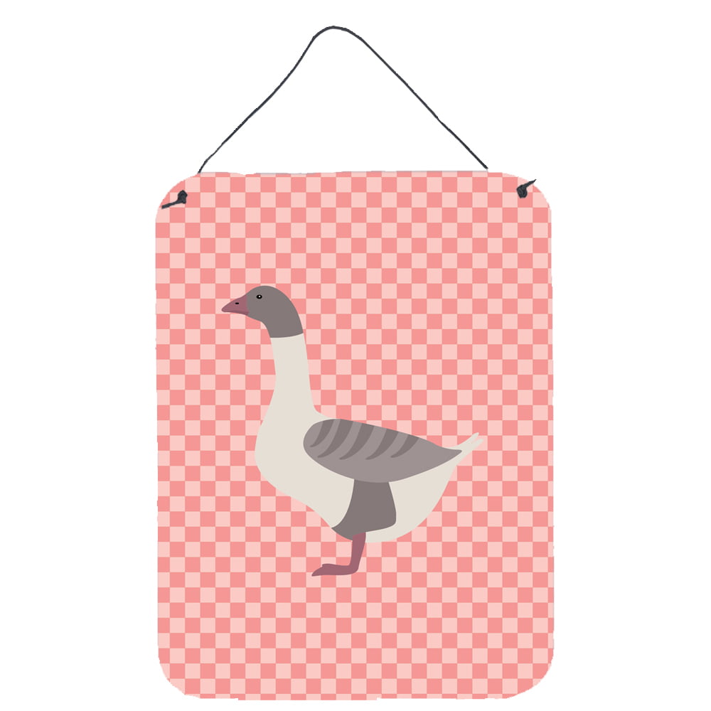 BB7901DS1216 Buff Grey Back Goose Pink Check Wall or Door Hanging Prints