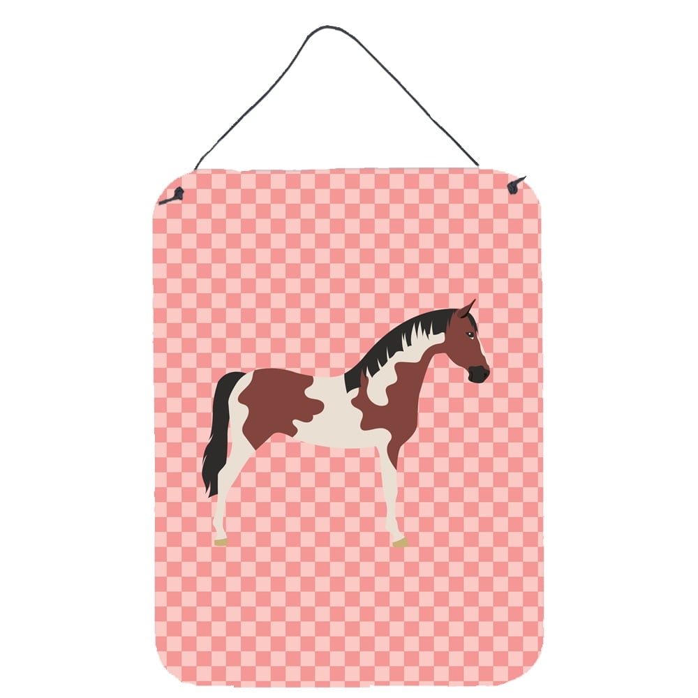 BB7907DS1216 Pinto Horse Pink Check Wall or Door Hanging Prints
