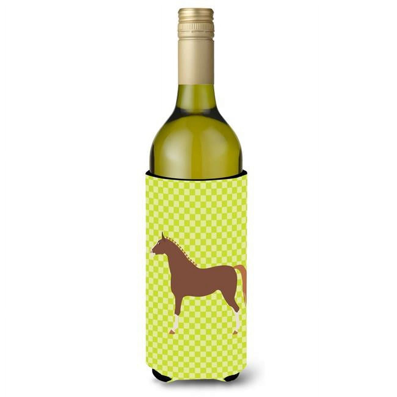Picture of Carolines Treasures BB7735LITERK Hannoverian Horse Green Wine Bottle Beverge Insulator Hugger