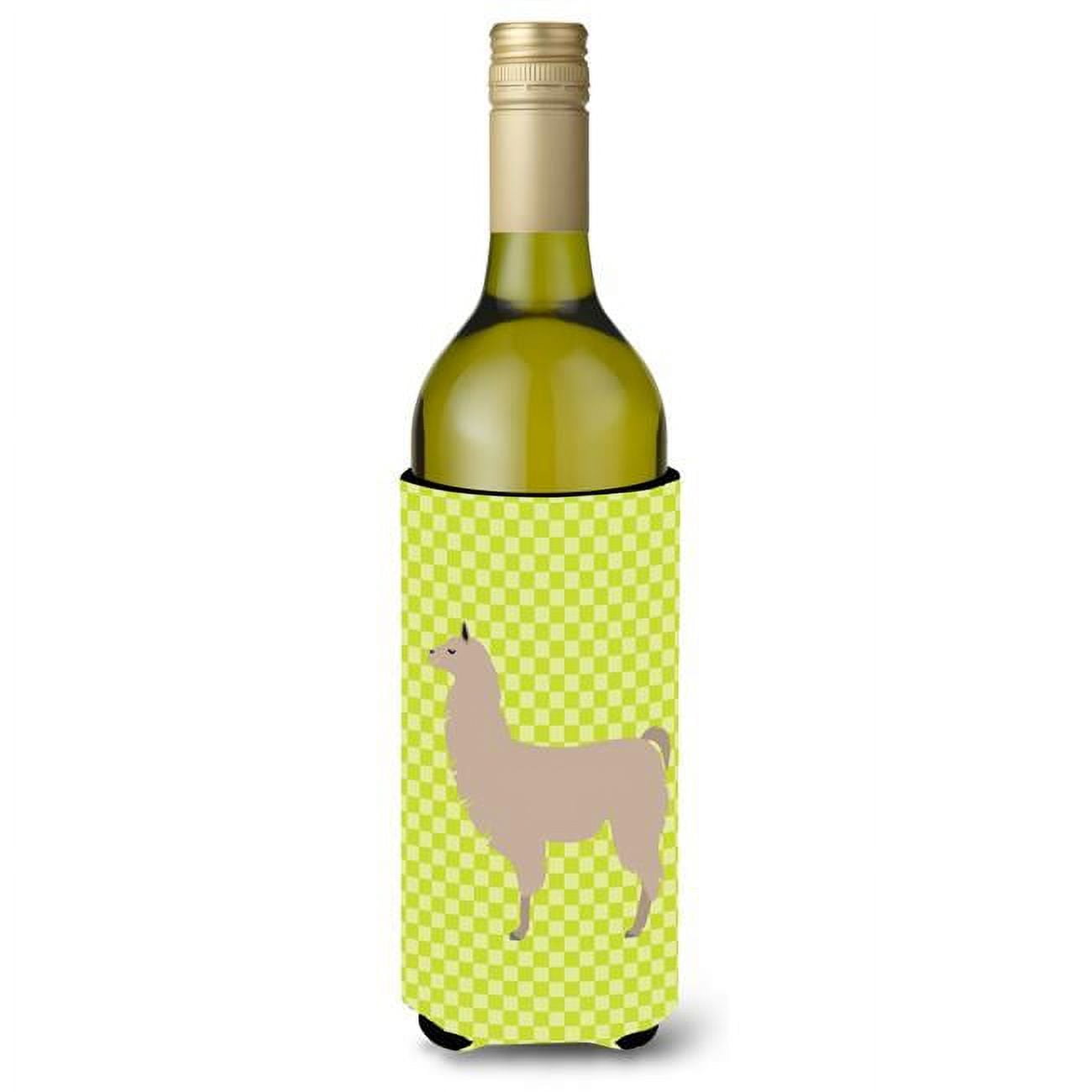 Picture of Carolines Treasures BB7742LITERK Llama Green Wine Bottle Beverge Insulator Hugger