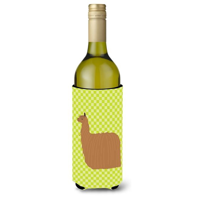 Picture of Carolines Treasures BB7746LITERK Alpaca Suri Green Wine Bottle Beverge Insulator Hugger