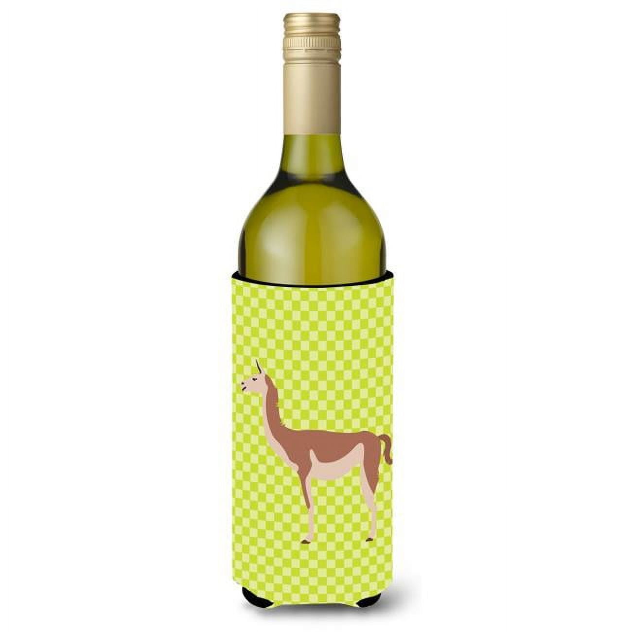 Picture of Carolines Treasures BB7747LITERK Guanaco Green Wine Bottle Beverge Insulator Hugger