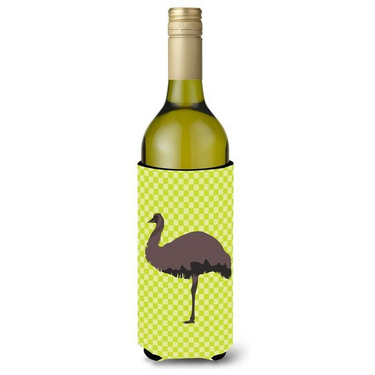 Picture of Carolines Treasures BB7748LITERK Emu Green Wine Bottle Beverge Insulator Hugger