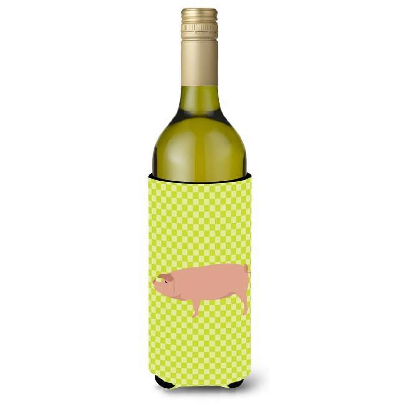 Picture of Carolines Treasures BB7758LITERK American Landrace Pig Green Wine Bottle Beverge Insulator Hugger