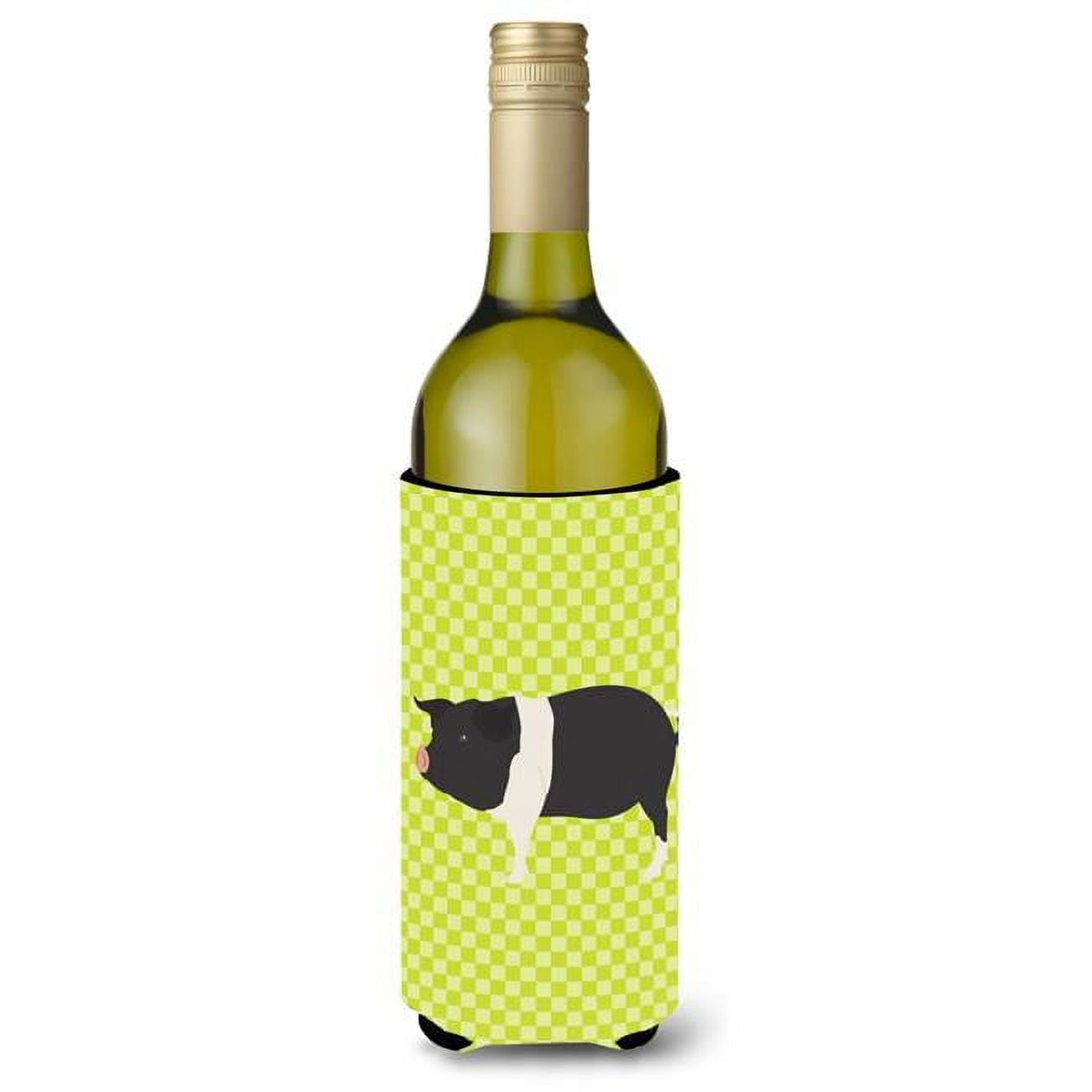 Picture of Carolines Treasures BB7765LITERK Hampshire Pig Green Wine Bottle Beverge Insulator Hugger