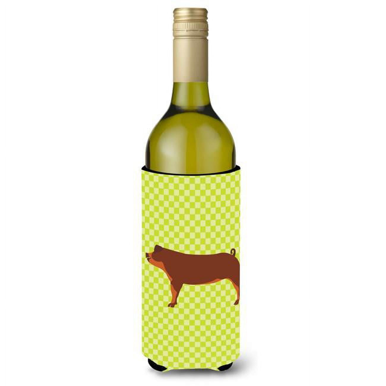 Picture of Carolines Treasures BB7768LITERK Duroc Pig Green Wine Bottle Beverge Insulator Hugger