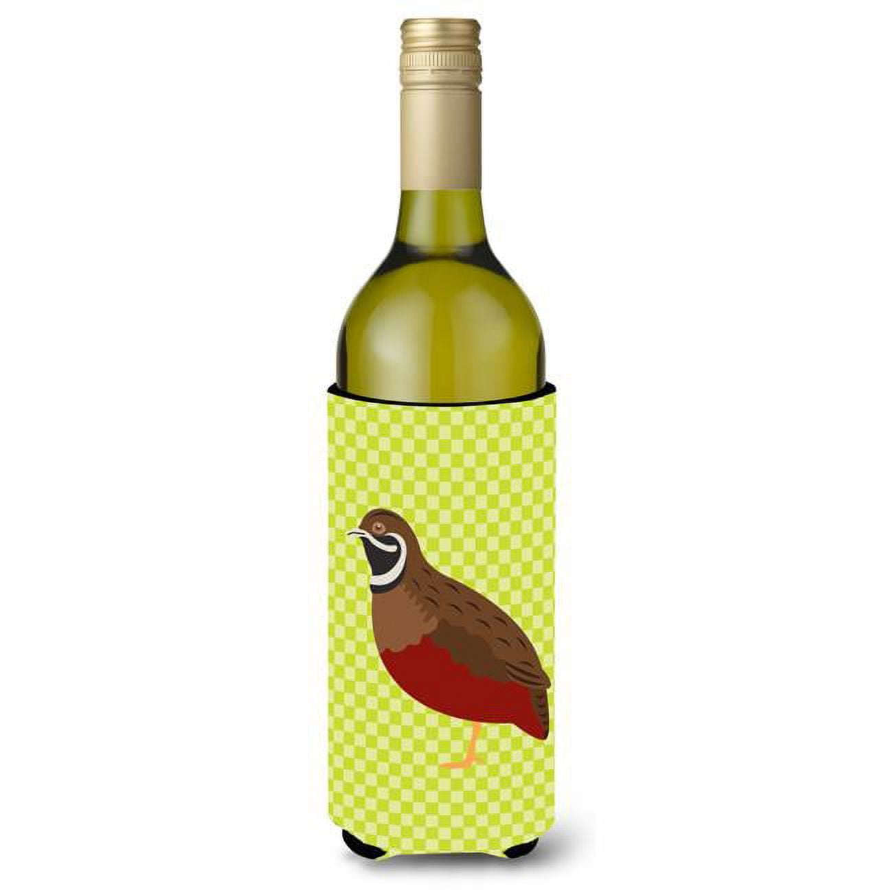 Picture of Carolines Treasures BB7782LITERK Chinese Painted or King Quail Green Wine Bottle Beverge Insulator Hugger