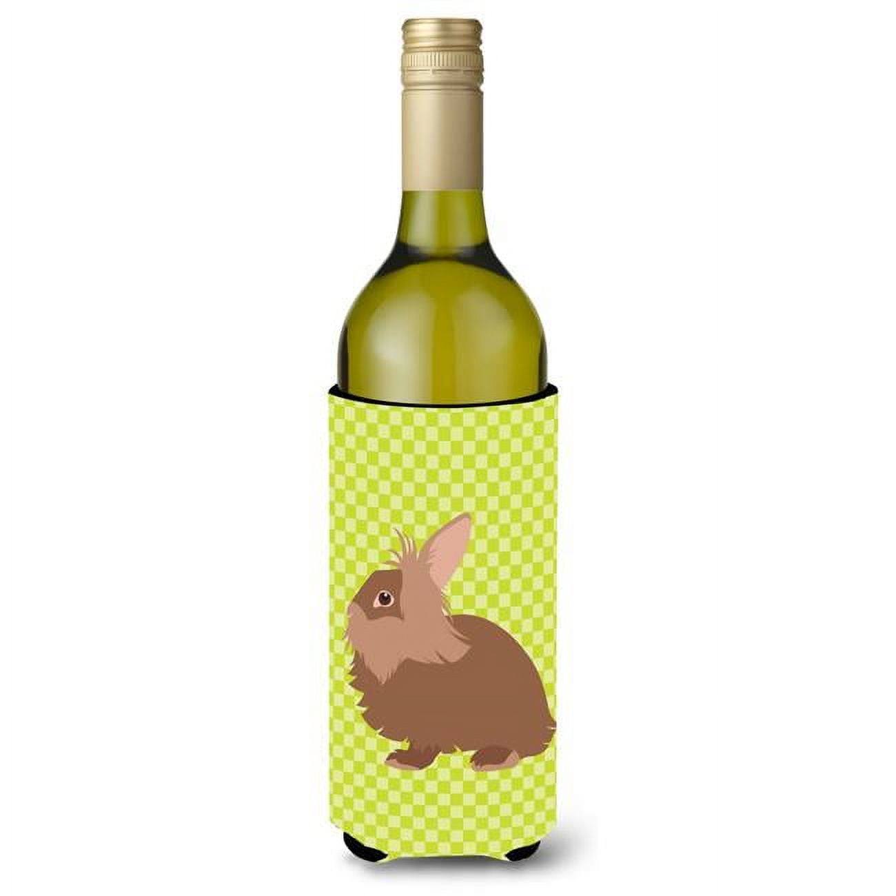 Picture of Carolines Treasures BB7786LITERK Lionhead Rabbit Green Wine Bottle Beverge Insulator Hugger