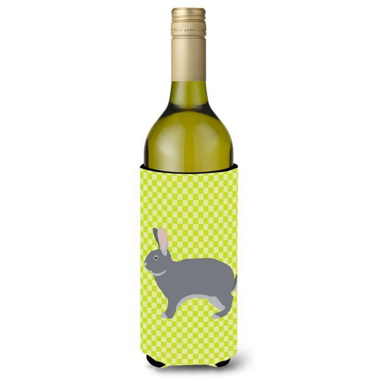 Picture of Carolines Treasures BB7792LITERK Giant Chinchilla Rabbit Green Wine Bottle Beverge Insulator Hugger