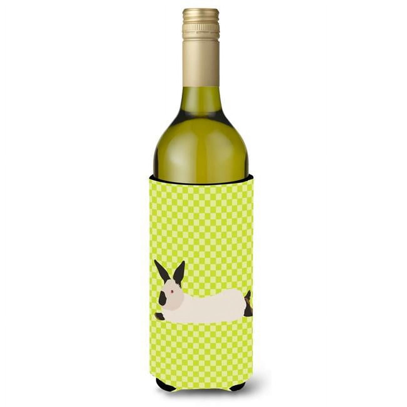 Picture of Carolines Treasures BB7793LITERK California White Rabbit Green Wine Bottle Beverge Insulator Hugger