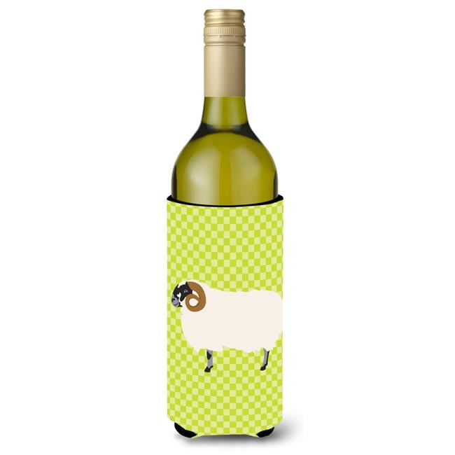 Picture of Carolines Treasures BB7799LITERK Scottish Blackface Sheep Green Wine Bottle Beverge Insulator Hugger