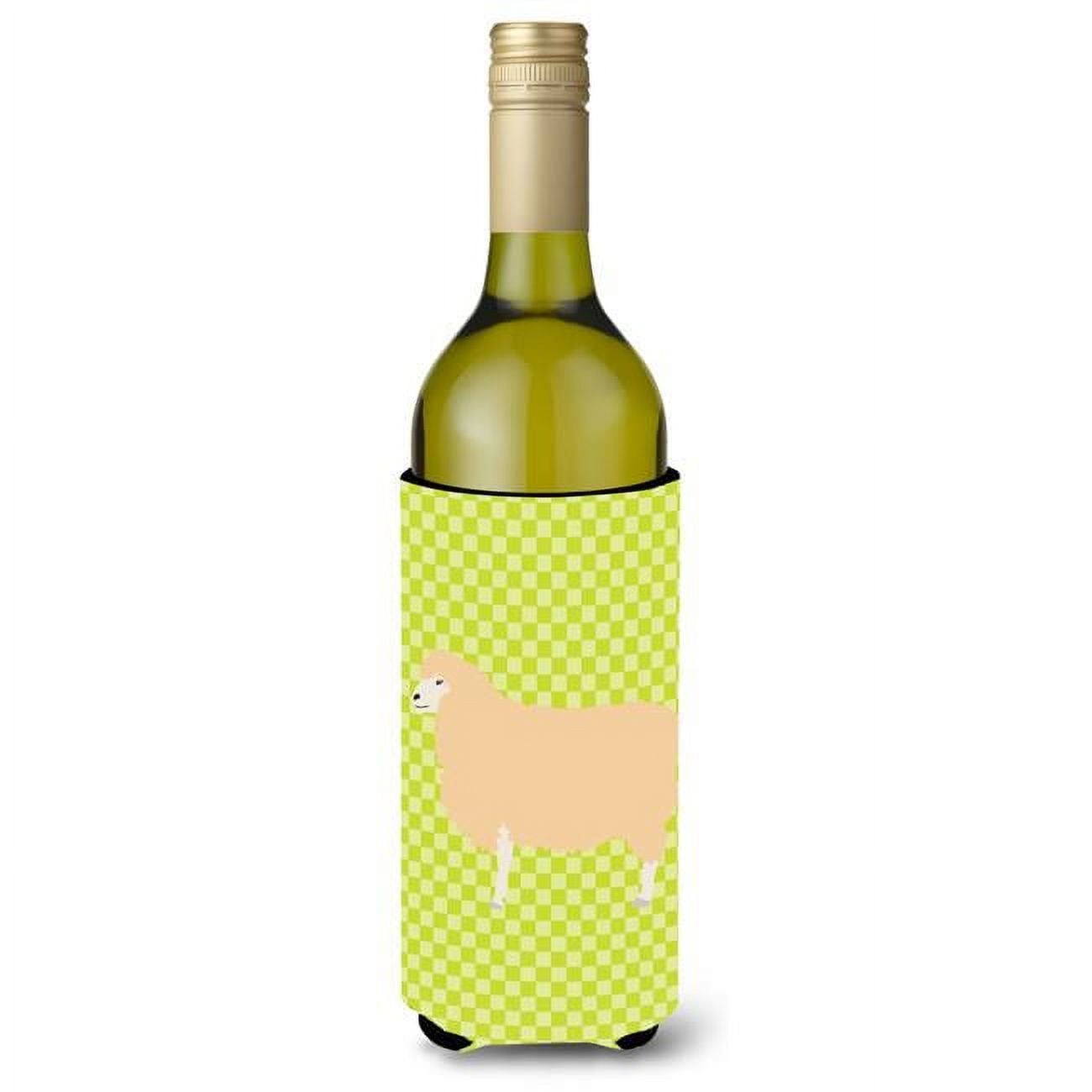 Picture of Carolines Treasures BB7800LITERK English Leicester Longwool Sheep Green Wine Bottle Beverge Insulator Hugger