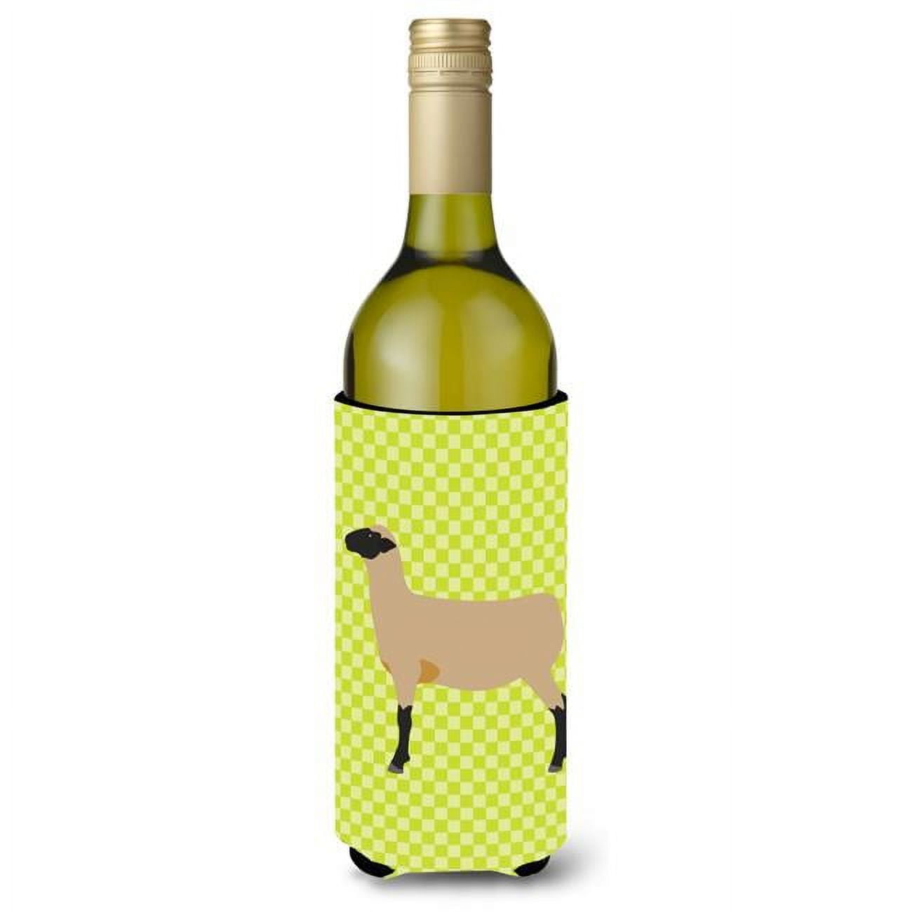 Picture of Carolines Treasures BB7802LITERK Hampshire Down Sheep Green Wine Bottle Beverge Insulator Hugger