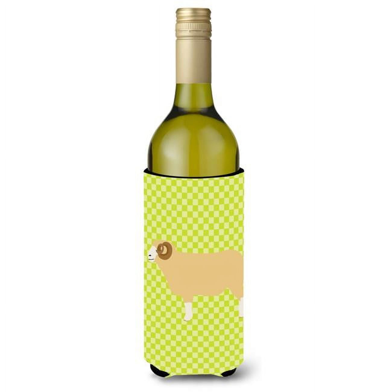 Picture of Carolines Treasures BB7806LITERK Horned Dorset Sheep Green Wine Bottle Beverge Insulator Hugger