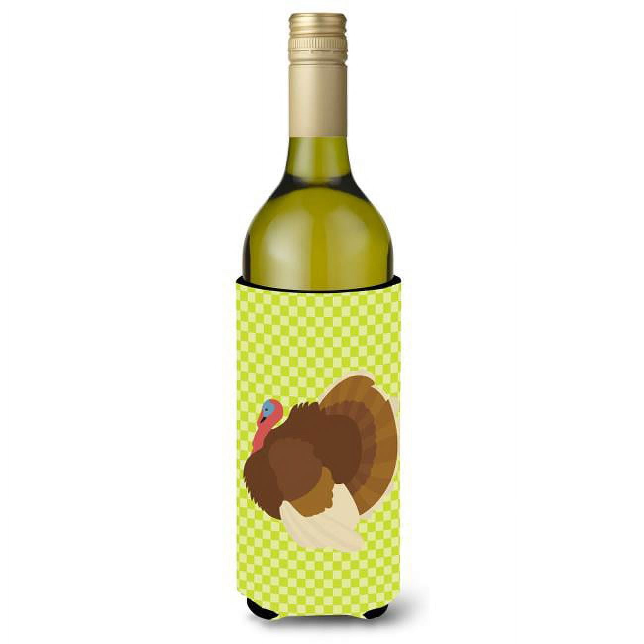 Picture of Carolines Treasures BB7816LITERK French Turkey Dindon Green Wine Bottle Beverge Insulator Hugger