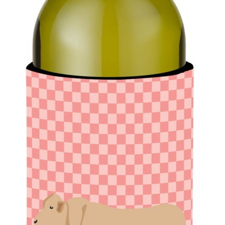 Picture of Carolines Treasures BB7826LITERK Charolais Cow Pink Check Wine Bottle Beverge Insulator Hugger