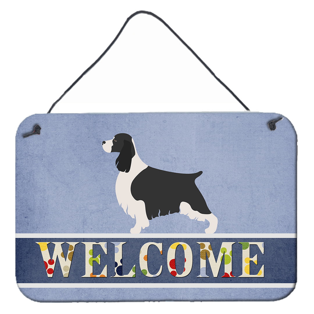 English Springer Spaniel Welcome Wall or Door Hanging Prints 8 x 12 in.