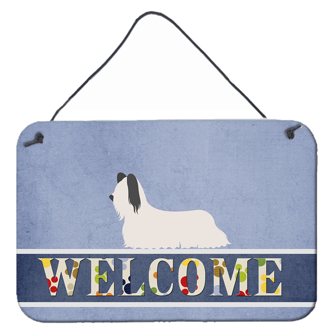 Skye Terrier Welcome Wall or Door Hanging Prints 8 x 12 in.