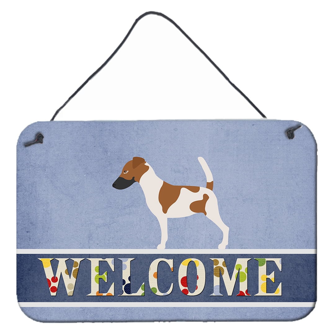 Smooth Fox Terrier Welcome Wall or Door Hanging Prints - 8 x 12 in.