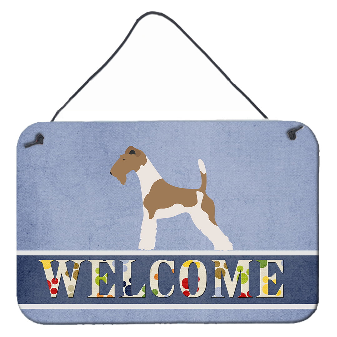 BB8284DS812 Wire Fox Terrier Welcome Wall or Door Hanging Prints