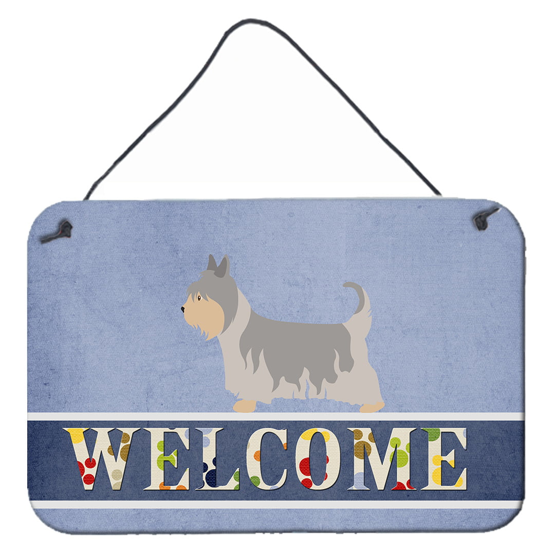 Australian Silky Terrier Welcome Wall or Door Hanging Prints 8 x 12 in.
