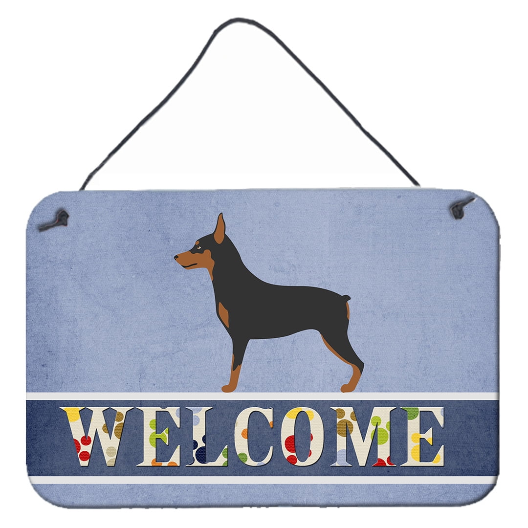 Miniature Pinscher Welcome Wall or Door Hanging Prints