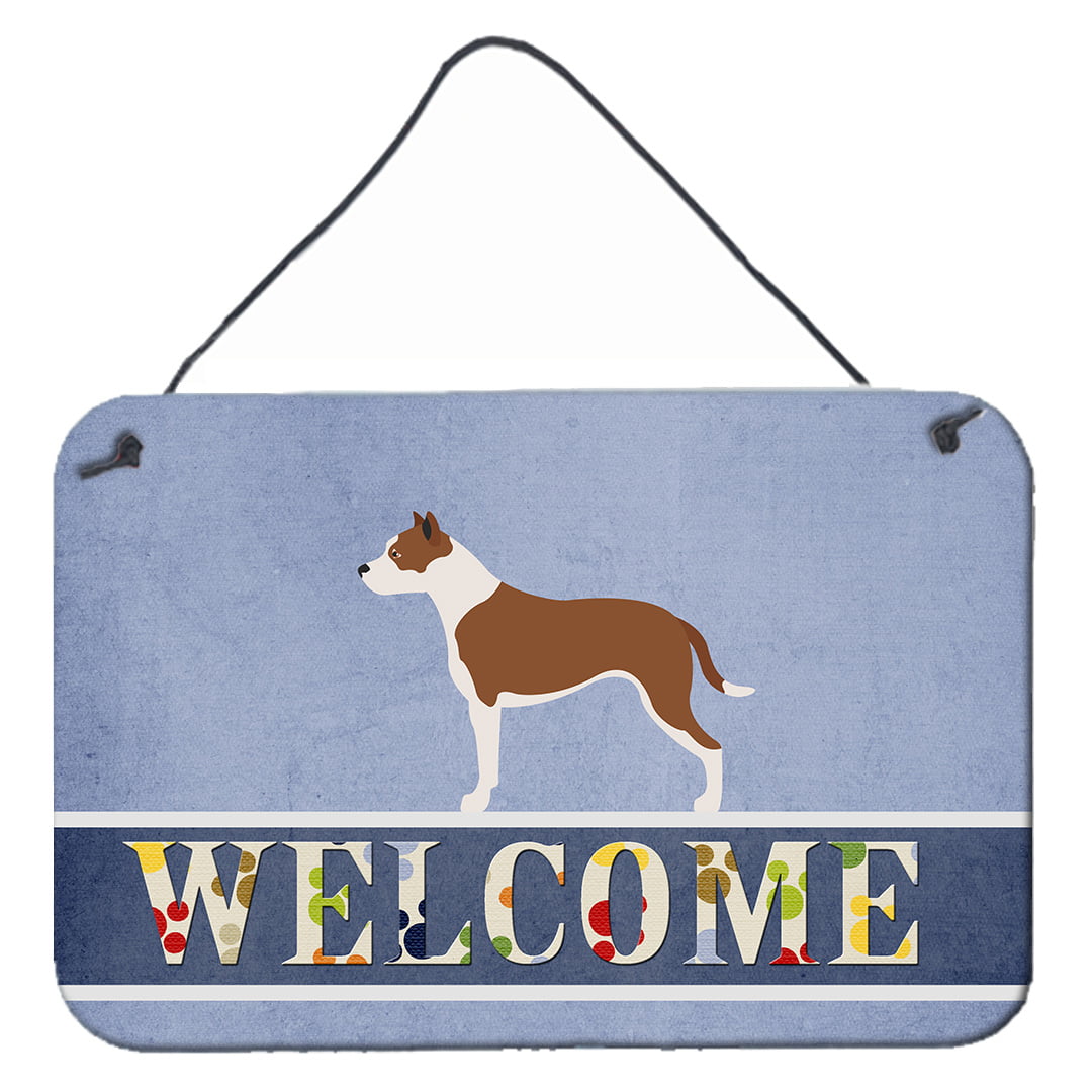 BB8325DS812 Pit Bull Terrier Welcome Wall or Door Hanging Prints