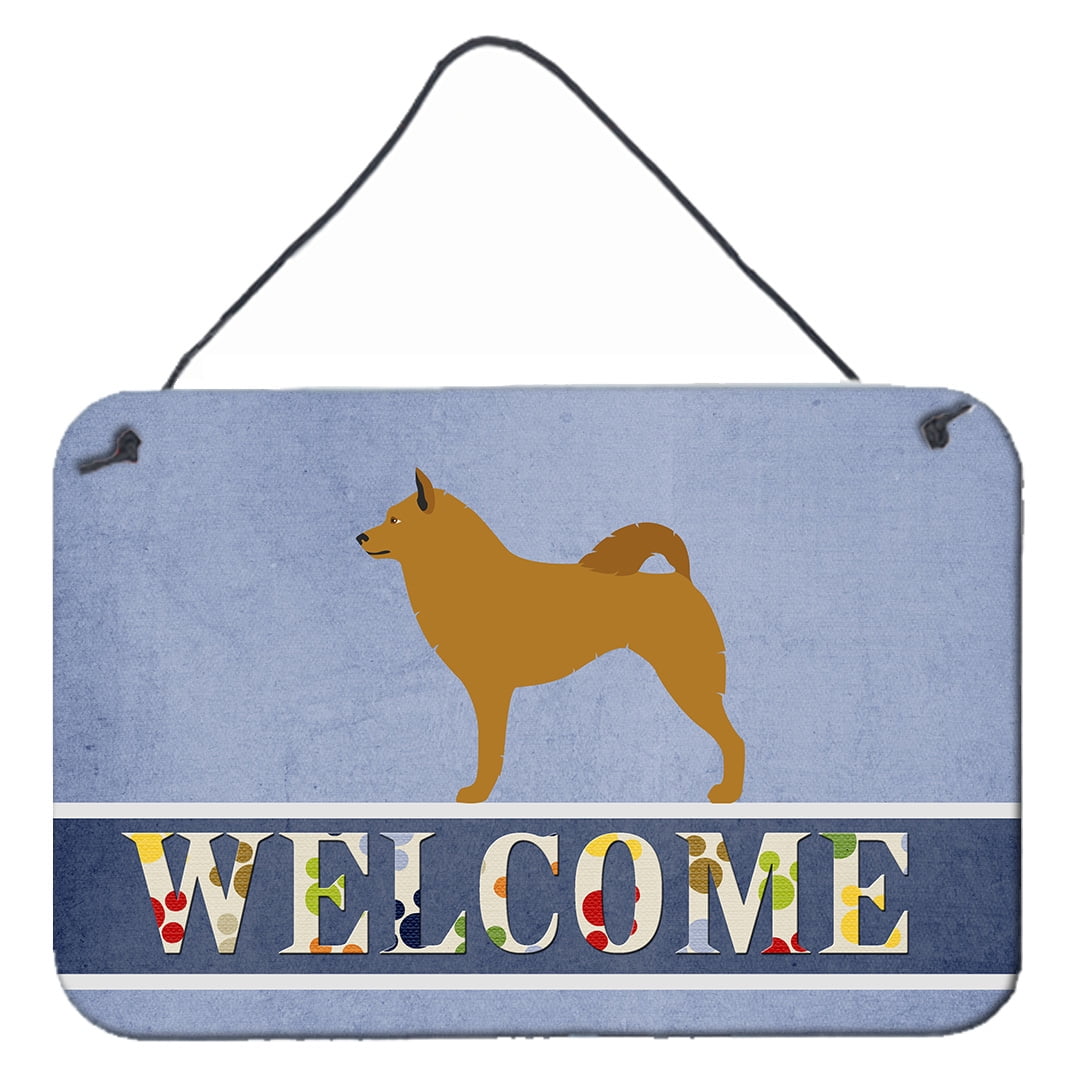 Finnish Spitz Welcome Wall or Door Hanging Prints 8 x 12 in.
