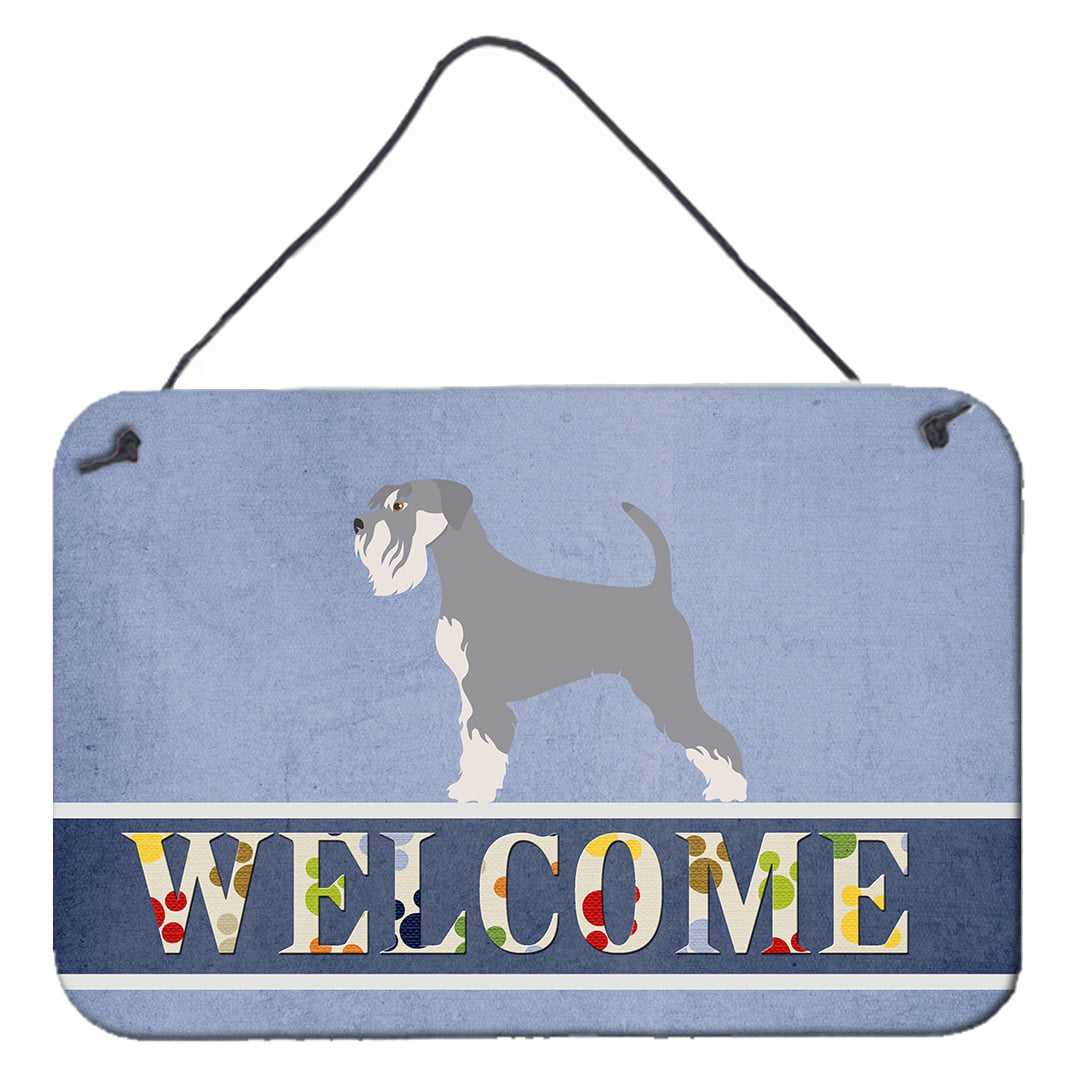Schnauzer Welcome Wall or Door Hanging Prints