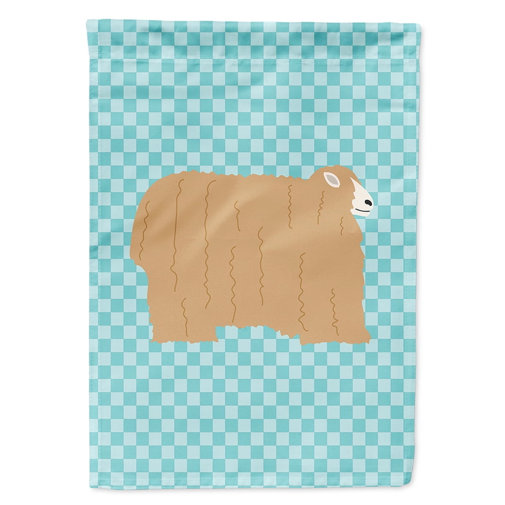 Lincoln Longwool Sheep Blue Check Flag Canvas House