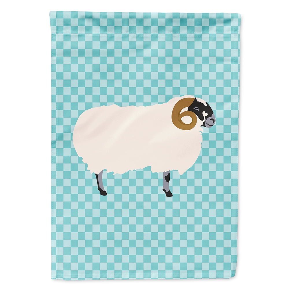 Scottish Blackface Sheep Blue Check Flag Canvas House