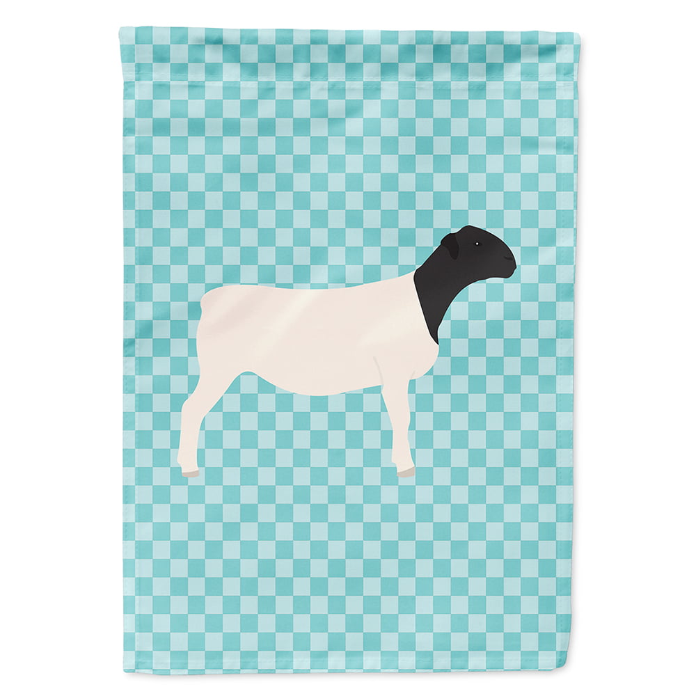 Dorper Sheep Blue Check Flag Canvas House