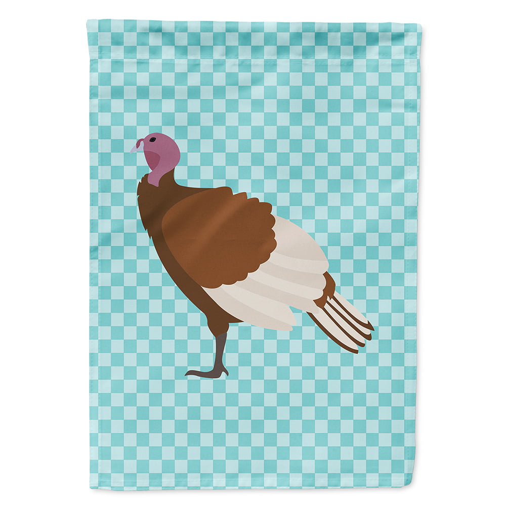 Bourbon Red Turkey Hen Blue Check Flag Canvas House