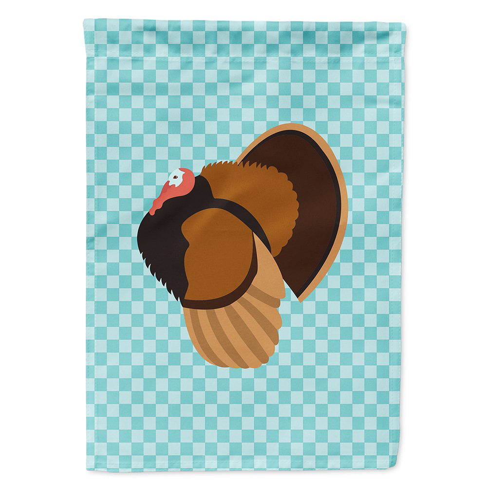 Bronze Turkey Blue Check Flag Canvas House