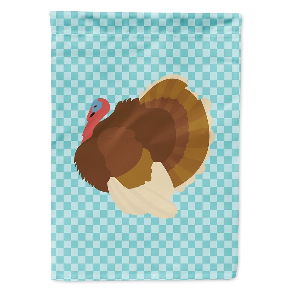 French Turkey Dindon Blue Check Flag Canvas House