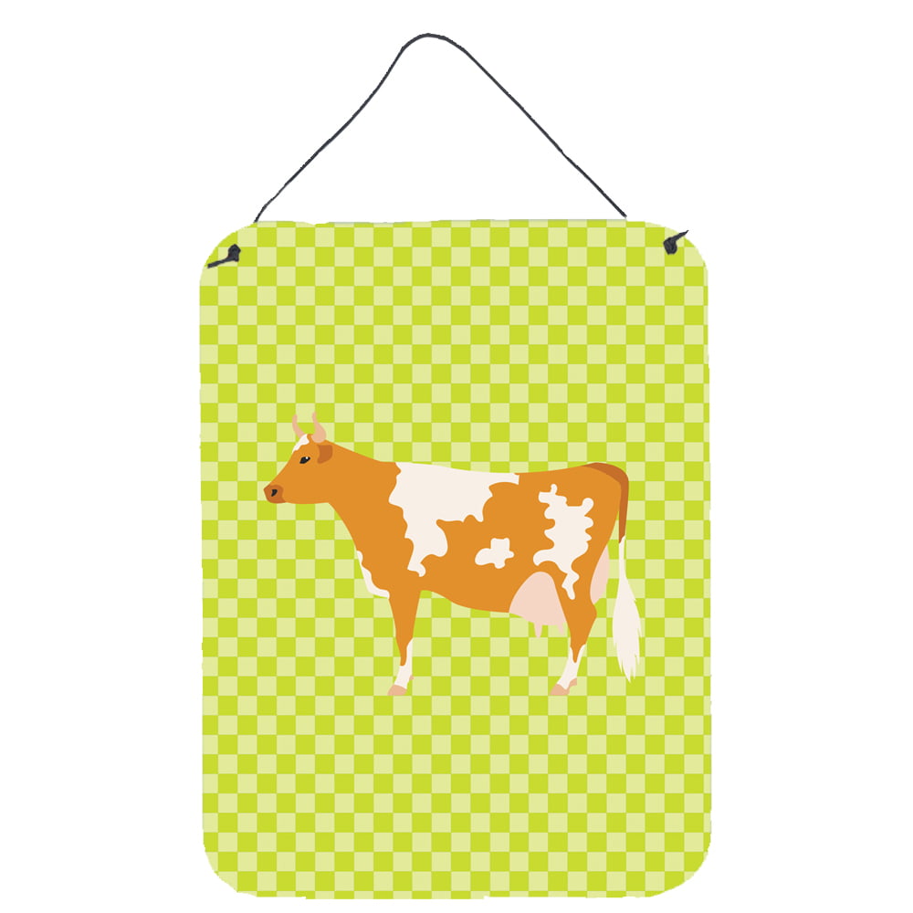 Picture of Carolines Treasures BB7647DS1216 Guernsey Cow Green Wall or Door Hanging Prints