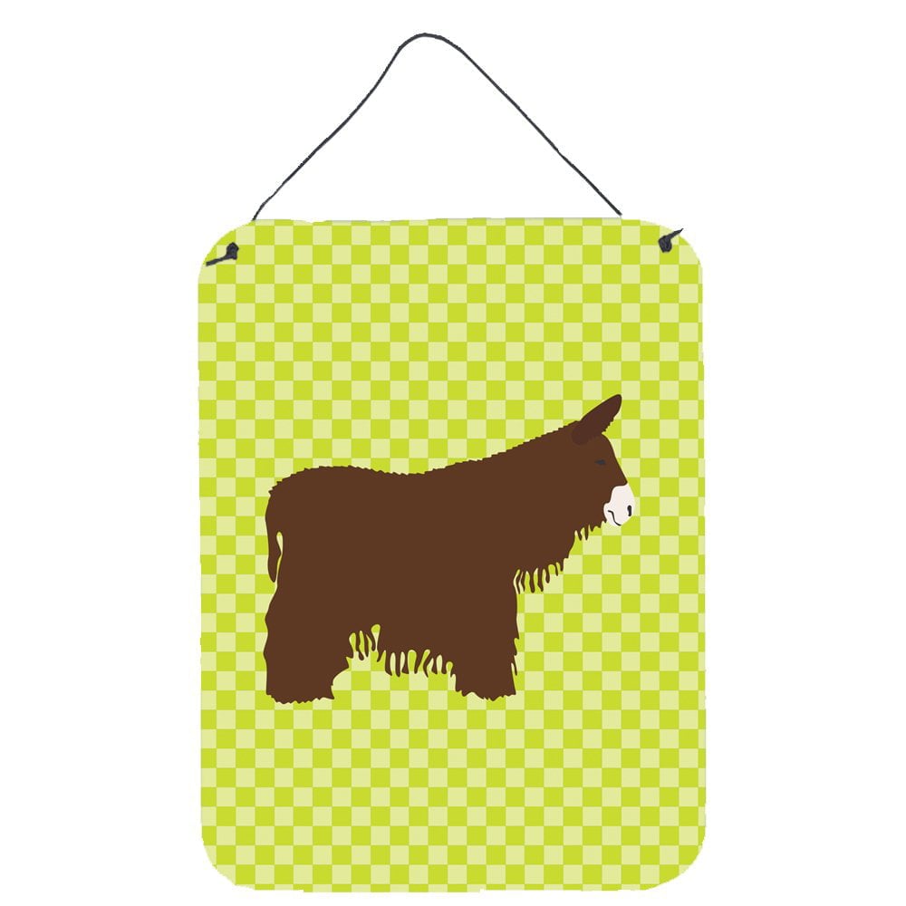 BB7678DS1216 Poitou Poiteuin Donkey Green Wall or Door Hanging Prints