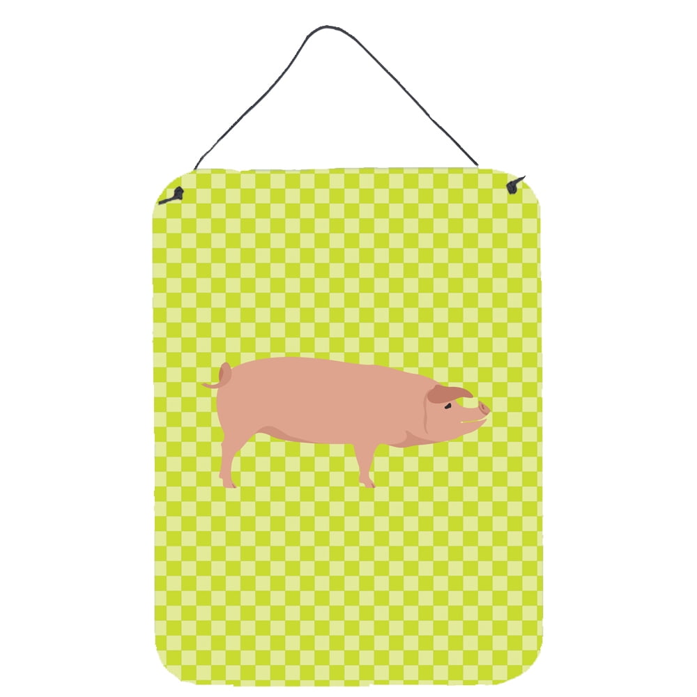 Picture of Carolines Treasures BB7758DS1216 American Landrace Pig Green Wall or Door Hanging Prints