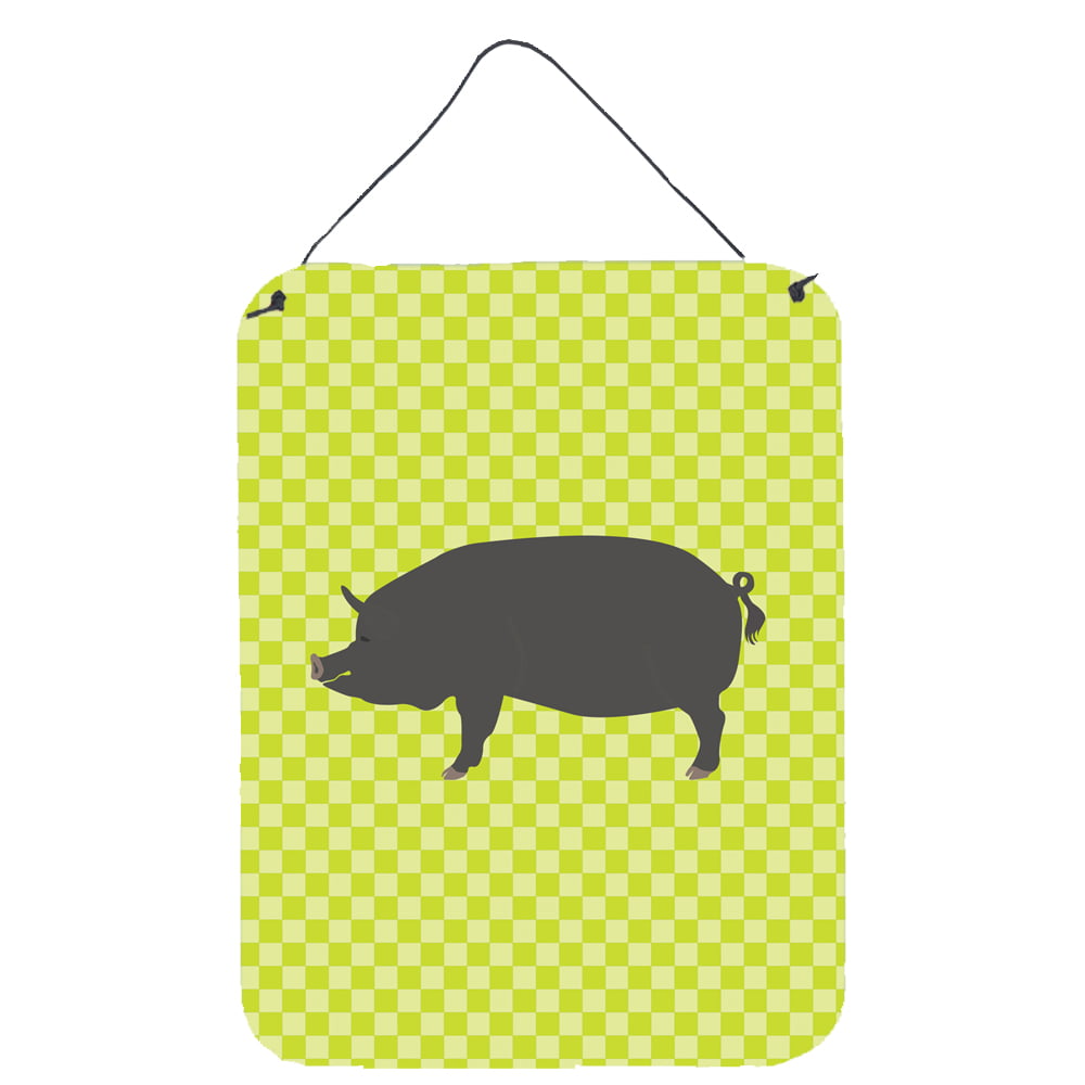 Picture of Carolines Treasures BB7759DS1216 Berkshire Pig Green Wall or Door Hanging Prints