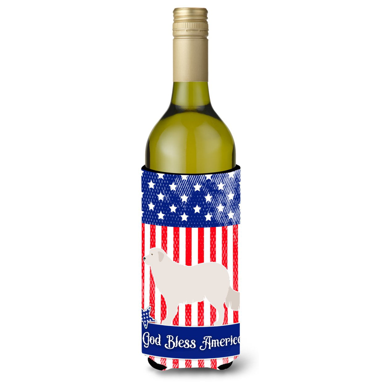 Picture of Carolines Treasures BB8386LITERK Kuvasz American Wine Bottle Beverge Insulator Hugger