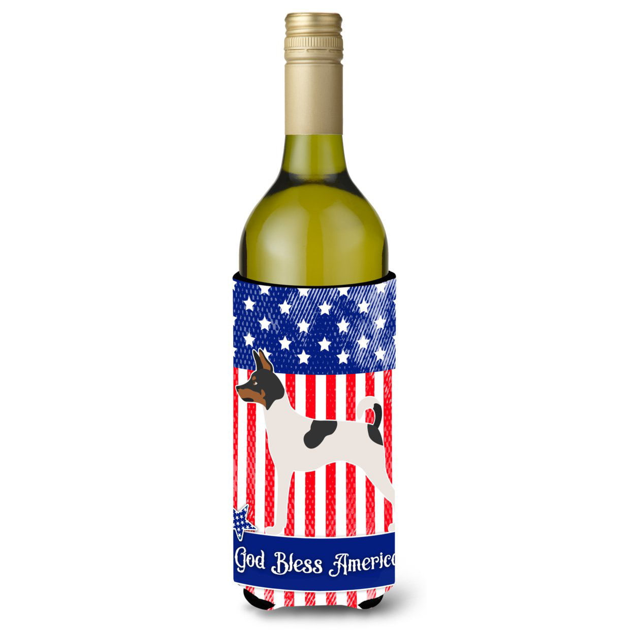 Picture of Carolines Treasures BB8387LITERK American Toy Fox Terrier American Wine Bottle Beverge Insulator Hugger