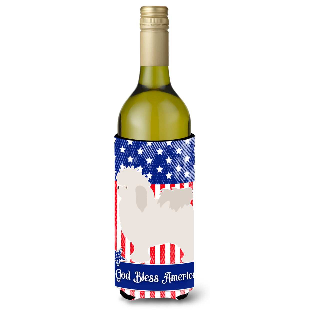 Picture of Carolines Treasures BB8390LITERK Bolognese American Wine Bottle Beverge Insulator Hugger