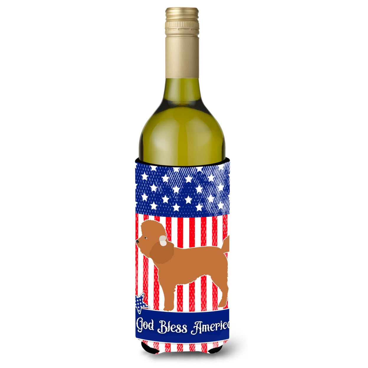 Picture of Carolines Treasures BB8397LITERK Toy Poodle American Wine Bottle Beverge Insulator Hugger