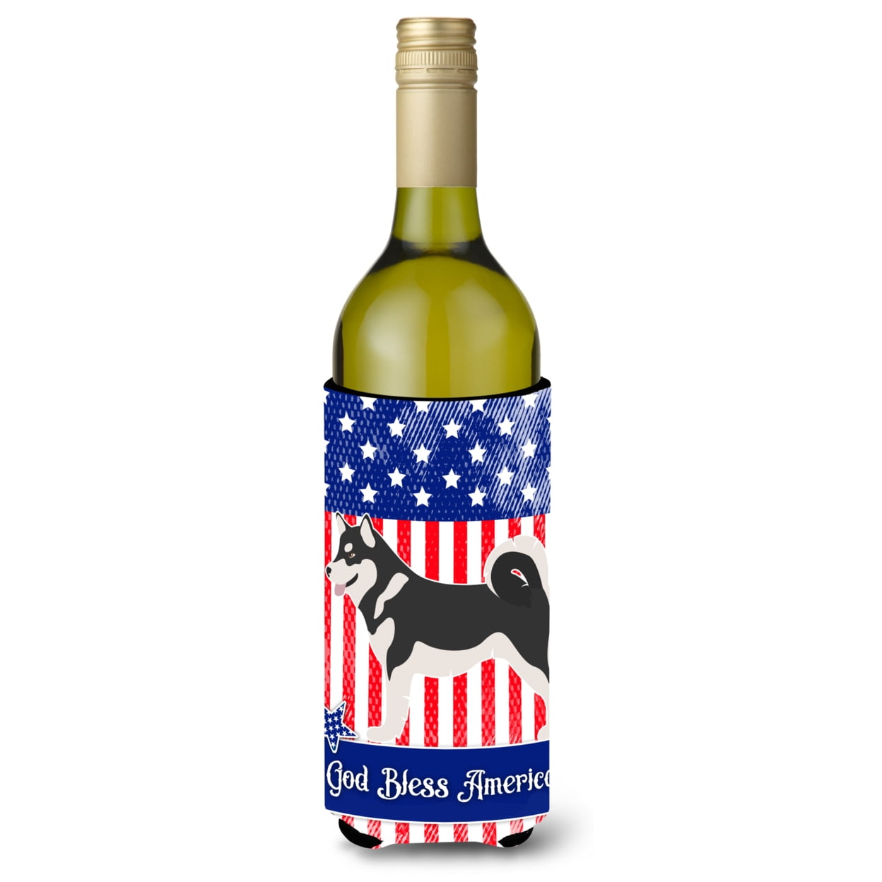Picture of Carolines Treasures BB8405LITERK Alaskan Malamute American Wine Bottle Beverge Insulator Hugger