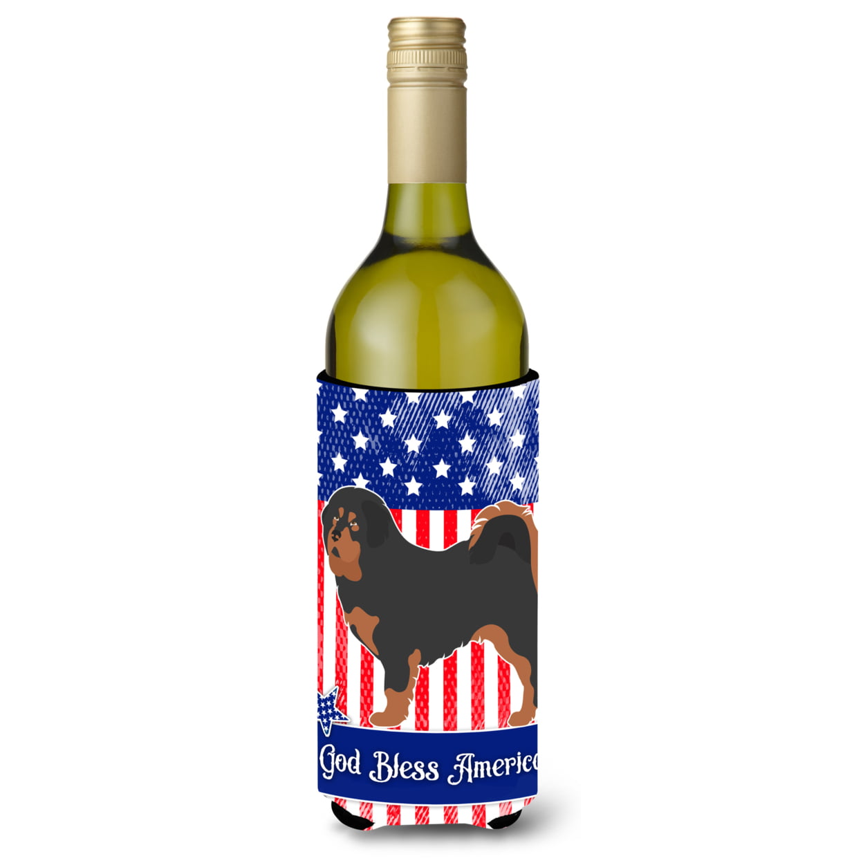 Picture of Carolines Treasures BB8407LITERK Tibetan Mastiff American Wine Bottle Beverge Insulator Hugger
