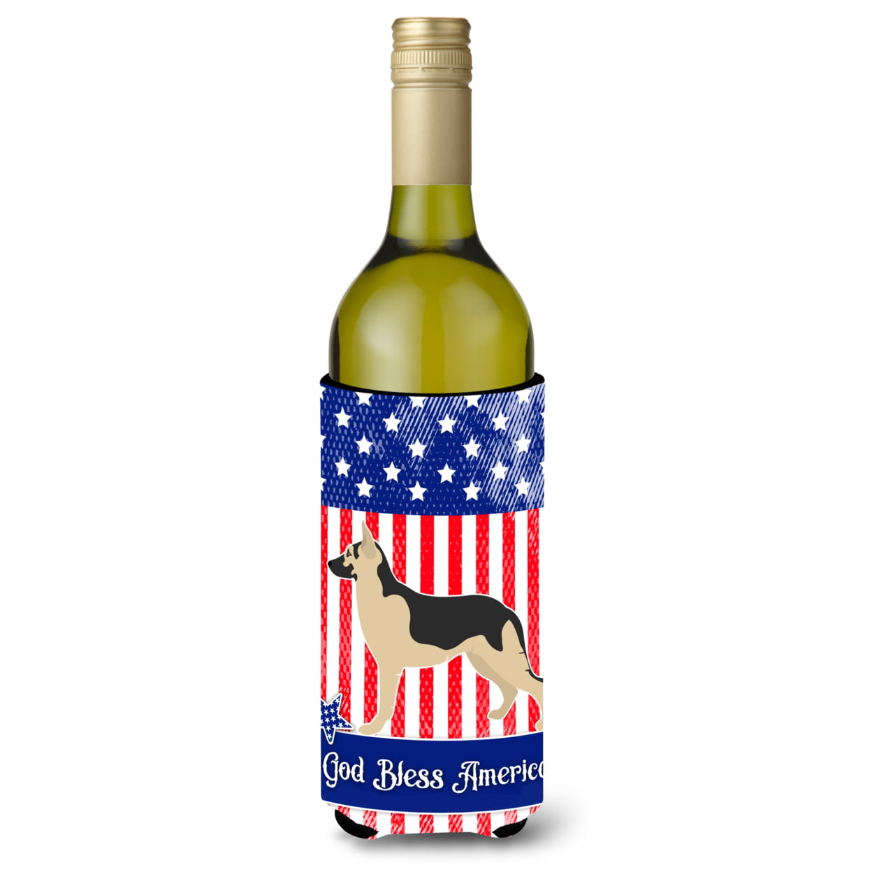 Picture of Carolines Treasures BB8411LITERK German Shepherd American Wine Bottle Beverge Insulator Hugger