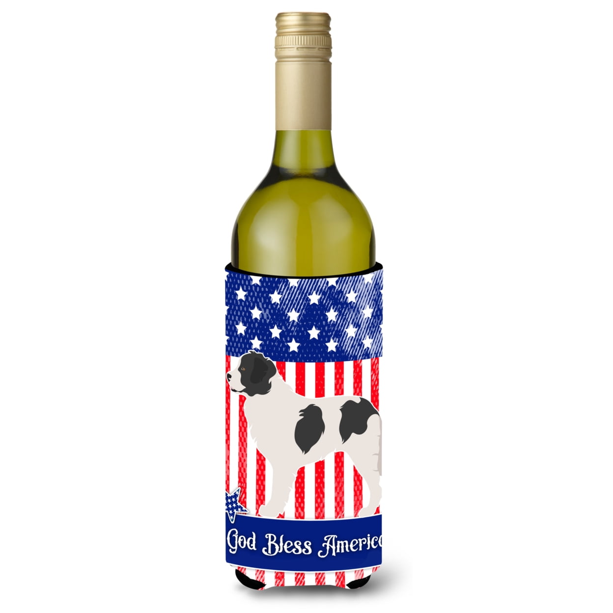 Picture of Carolines Treasures BB8412LITERK Landseer American Wine Bottle Beverge Insulator Hugger