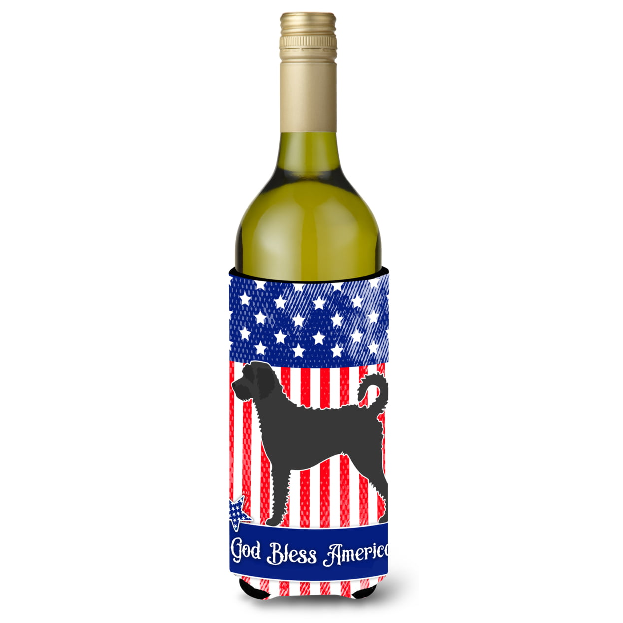 Picture of Carolines Treasures BB8418LITERK Labradoodle American Wine Bottle Beverge Insulator Hugger