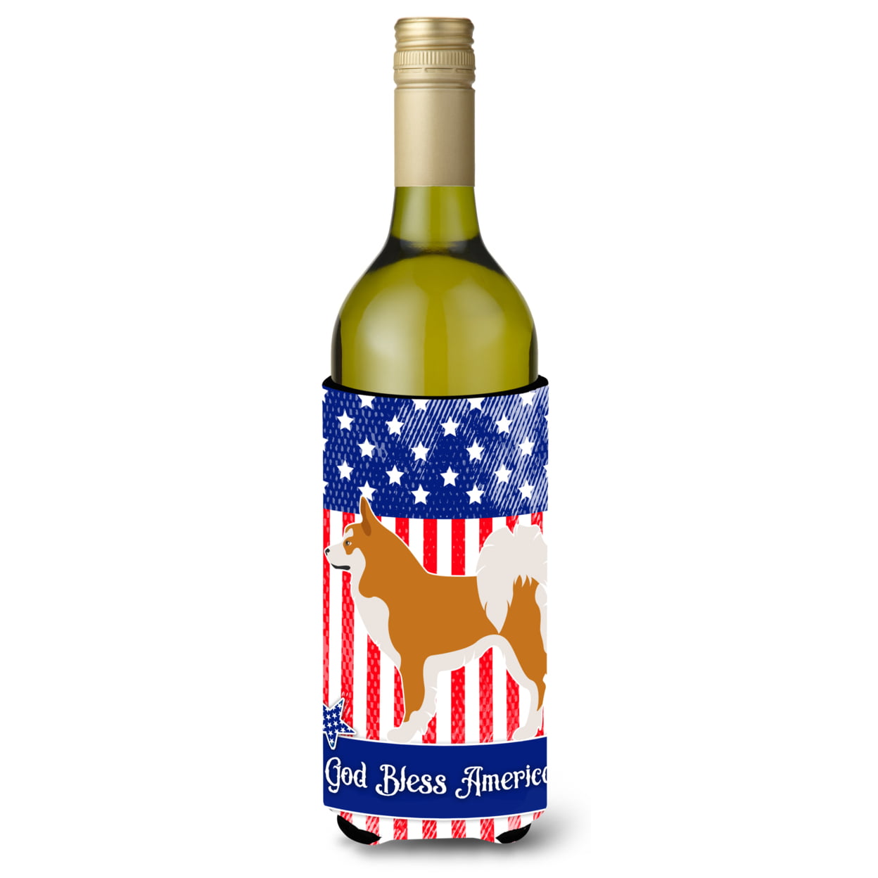 Picture of Carolines Treasures BB8421LITERK Icelandic Sheepdog American Wine Bottle Beverge Insulator Hugger